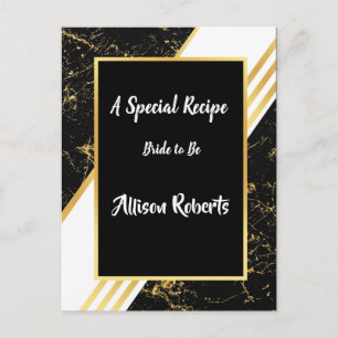Gouden marmeren strepen typografie zwart Bruidsdou Briefkaart