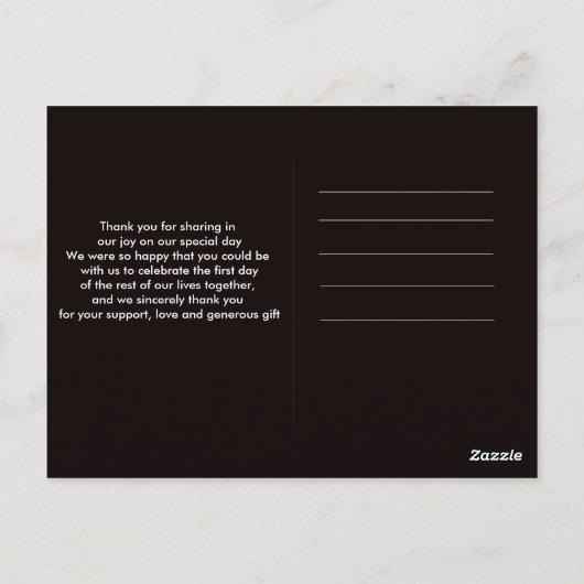 Gouden marmeren strepen typografie zwart Dank je Briefkaart (Achterkant)