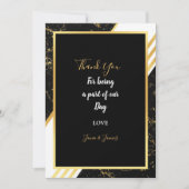 Gouden marmeren strepen typografie zwart dank u kaart (Voorkant)