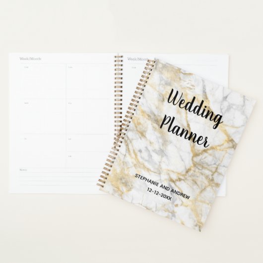 Gouden Marmeren Trendy Persoonlijke Trouwplanner Planner (Display)