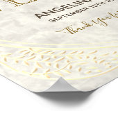 Gouden marmeren welkomstbruiloft poster (Hoek)