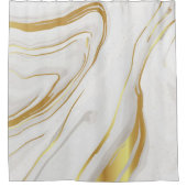 Gouden marmeren werveling douchegordijn (Voorkant)