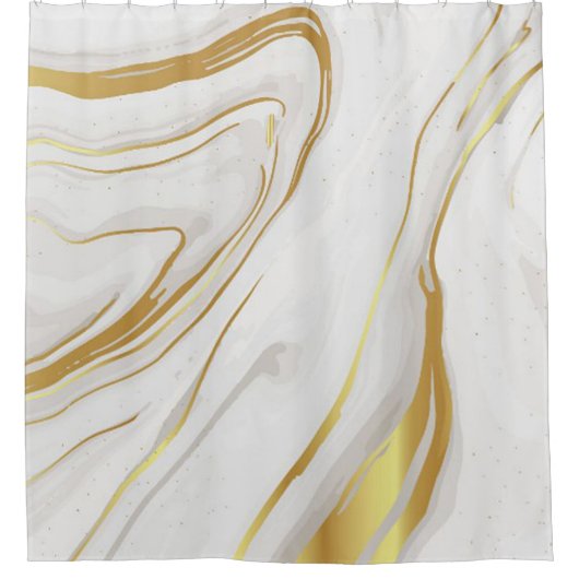 Gouden marmeren werveling douchegordijn (Voorkant)