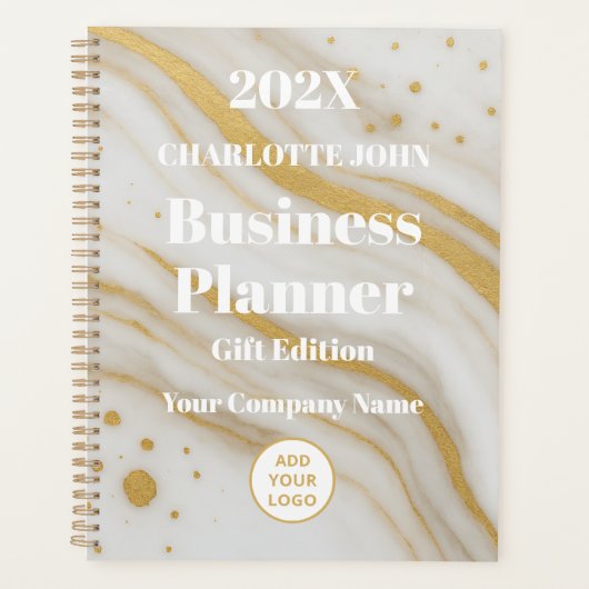 Gouden Marmeren Zakelijke Cadeaus 2026 Planner (Voorkant)