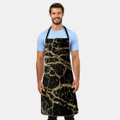Gouden Marmerende Textuur: Luxe ontwerpelement Schort (Gedragen)