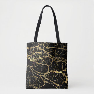 Gouden Marmerende Textuur: Luxe ontwerpelement Tote Bag
