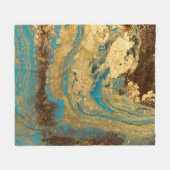 Gouden marmering: blauwe marmeren textuur. fleece deken (Voorkant (Horizontaal))
