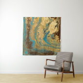 Gouden marmering: blauwe marmeren textuur. wandkleed (In situ)
