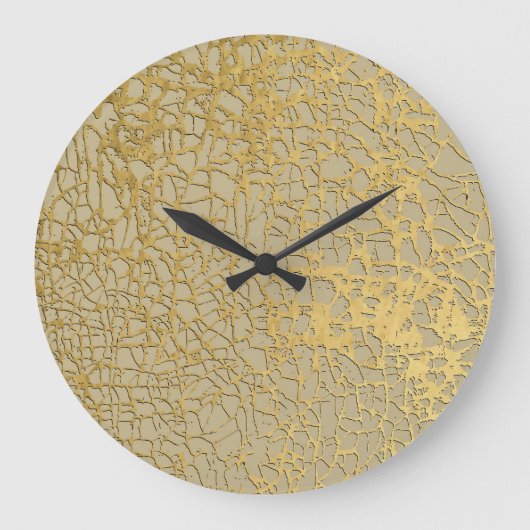 Gouden Marmering: Grunge Textuur Ontwerp Grote Klok (Voorkant)