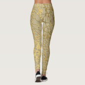 Gouden Marmering: Grunge Textuur Ontwerp Leggings (Achterkant)