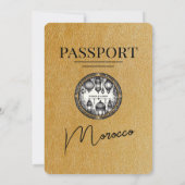 Gouden Marokkaans paspoort trouwuitnodiging Kaart (Achterkant)