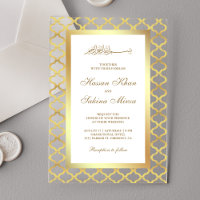 Gouden Marokkaanse Quatrefoil Moslim Bruiloft