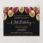 Gouden Maroon Glitter Ballonnen 60e Verjaardag (Voorkant)