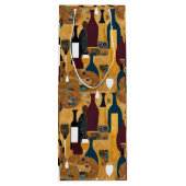 Gouden Maroon Wijn Patroon Gift Bag Cadeautas (Achterkant)