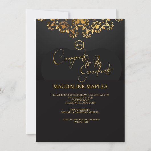 Gouden Marquee Uitnodiging (Voorkant)