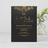 Gouden Marquee Uitnodiging (Staand voorkant)