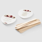 Gouden Marsala Bloemen Boho Trouwprogramma Fans Handwaaier (Niet-gemonteerd)