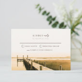 Gouden Marsh-kust Mail Back Huwelijks RSVP Kaart (Staand voorkant)