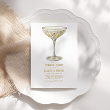 Gouden Martini Glas 1920s Art Deco Proefdiner