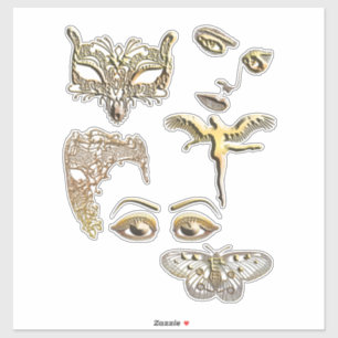 gouden masker gezicht engel vlinder clipart sticker