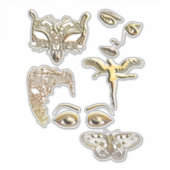 gouden masker gezicht engel vlinder clipart sticker (Voorkant)