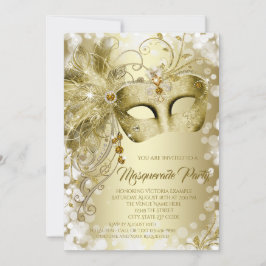 Gouden Masker Maskerade Feest Kaart