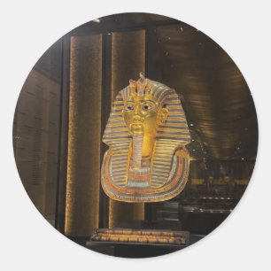 Gouden masker van Toetanchamon Egyptisch museum, K Ronde Sticker