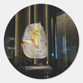 Gouden masker van Toetanchamon | Oude Egyptische f Ronde Sticker