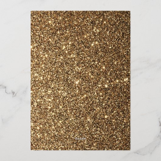 Gouden Maskerade Feest Folie Uitnodiging (Achterkant)