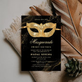 gouden maskerade masker Sweet 16 Kaart