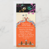 Gouden maskers ORANJE LADY MASQUERADE FEest Progra Kaart (Achterkant)