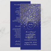 Gouden Mason Jar Fireflies Rustiek Huwelijksprogra Programmakaart (Voorkant / Achterkant)