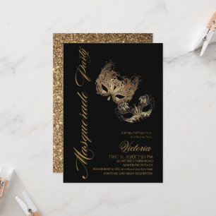 Gouden Masquerade Feestverjaardag Kaart