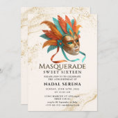 gouden masquerade kaart (Voorkant / Achterkant)