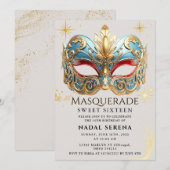 gouden masquerade kaart (Voorkant / Achterkant)