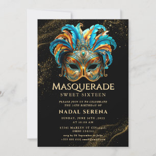 gouden masquerade kaart