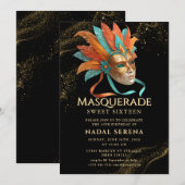 gouden masquerade kaart (Voorkant / Achterkant)