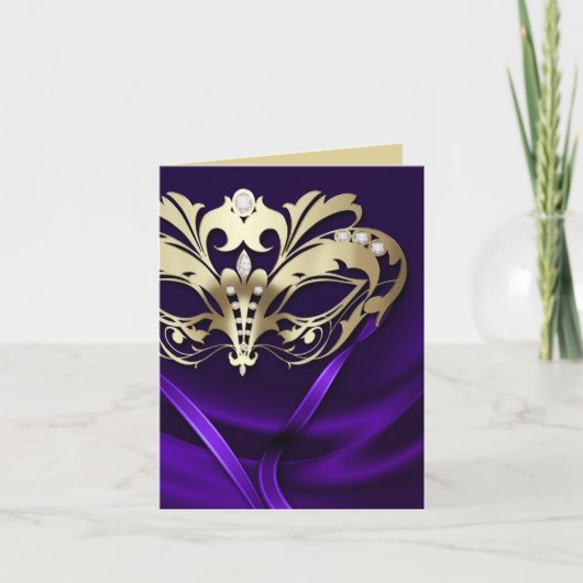 Gouden Masquerade Paarse Kaart (Voorkant)