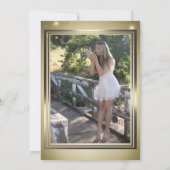 Gouden Masquerade Sweet 16 Foto Verjaardag Kaart (Achterkant)