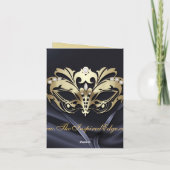 Gouden Masquerade Zwart Bedankt Card (Achterkant)