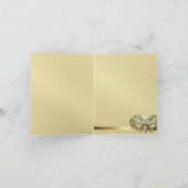 Gouden Masquerade Zwart Bedankt Card (Binnen)