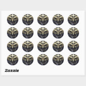 Gouden Masquerade Zwart Bruiloft Sticker (Vel)