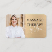 Gouden Massagetherapeut QR Code Wellness Spa Visitekaartje (Voorkant)