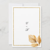 gouden mauve groene pioen bloemenbruiloft kaart (Achterkant)