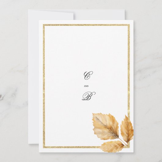 gouden mauve groene pioen bloemenbruiloft kaart (Achterkant)