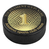 Gouden medaille 1e plaats winnaar hockey team puck (3/4)