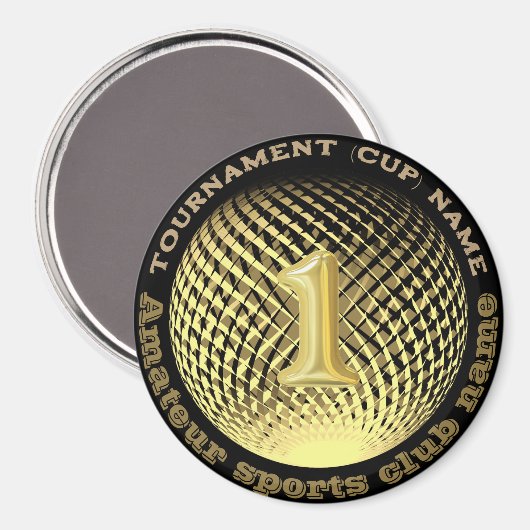 Gouden medaille, 1e plaats winnaar kampioen Sticke Magneet (Voorkant / Achterkant)