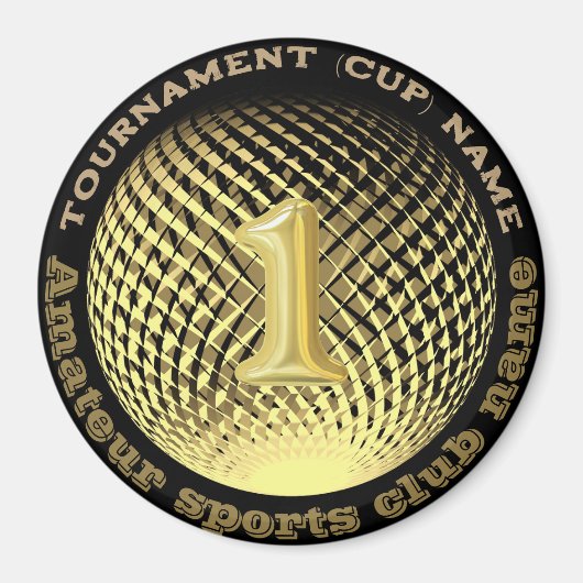 Gouden medaille, 1e plaats winnaar kampioen Sticke Magneet (Voorkant)