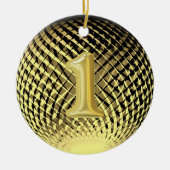 Gouden medaille, 1e plaats winnaar keramisch ornament (Voorkant)