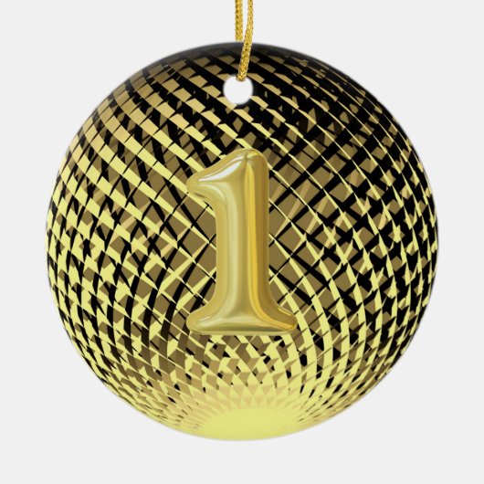 Gouden medaille, 1e plaats winnaar keramisch ornament (Voorkant)